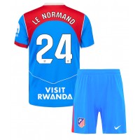 Atletico Madrid Robin Le Normand #24 Tretí Detský futbalový dres 2025-26 Krátky Rukáv (+ trenírky)
